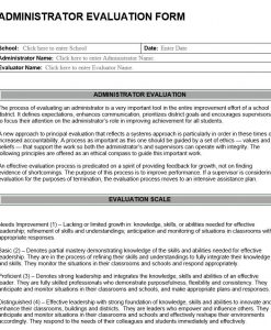 Administrator Evaluation Form