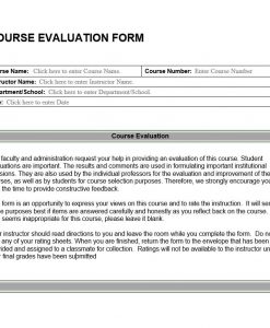 Course Evaluation Form