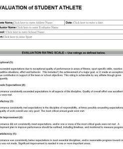 Evaluation of Student Athlete