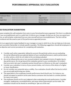 Performance Appraisal Self-Evaluation