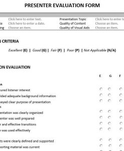 Presenter Evaluation Form