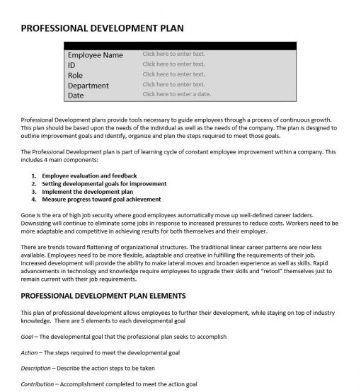 Professional Development Plan