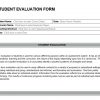 Student Evaluation Form