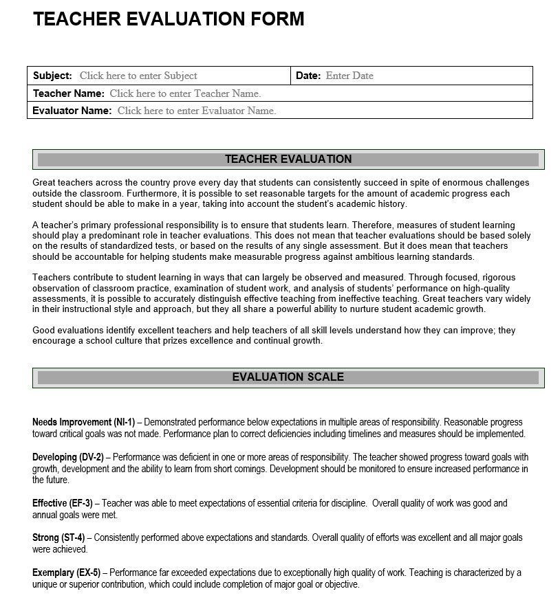 The Raes Evaluation Form